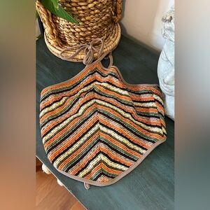 Knit 70’s halter top. Vintage striped multi colored